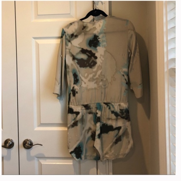 Armani Exchange Limited edition Water Color 100% Silk Romper w/ pockets 4 - Picture 12 of 14